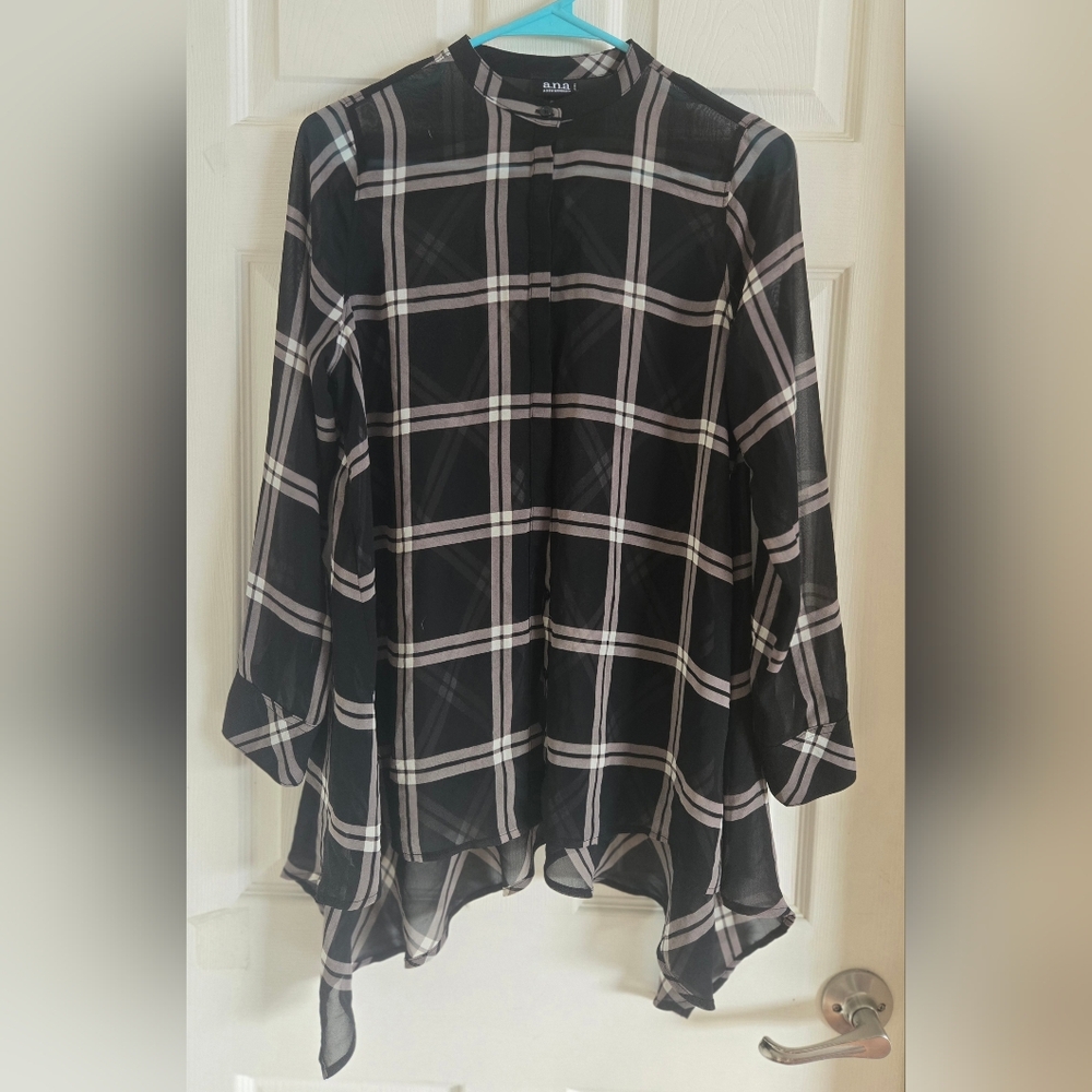 Black and White Checkered Button Down Shirt
